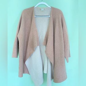 XS Club Monaco Lydal Cashmere open cardigan two toned cream and tan